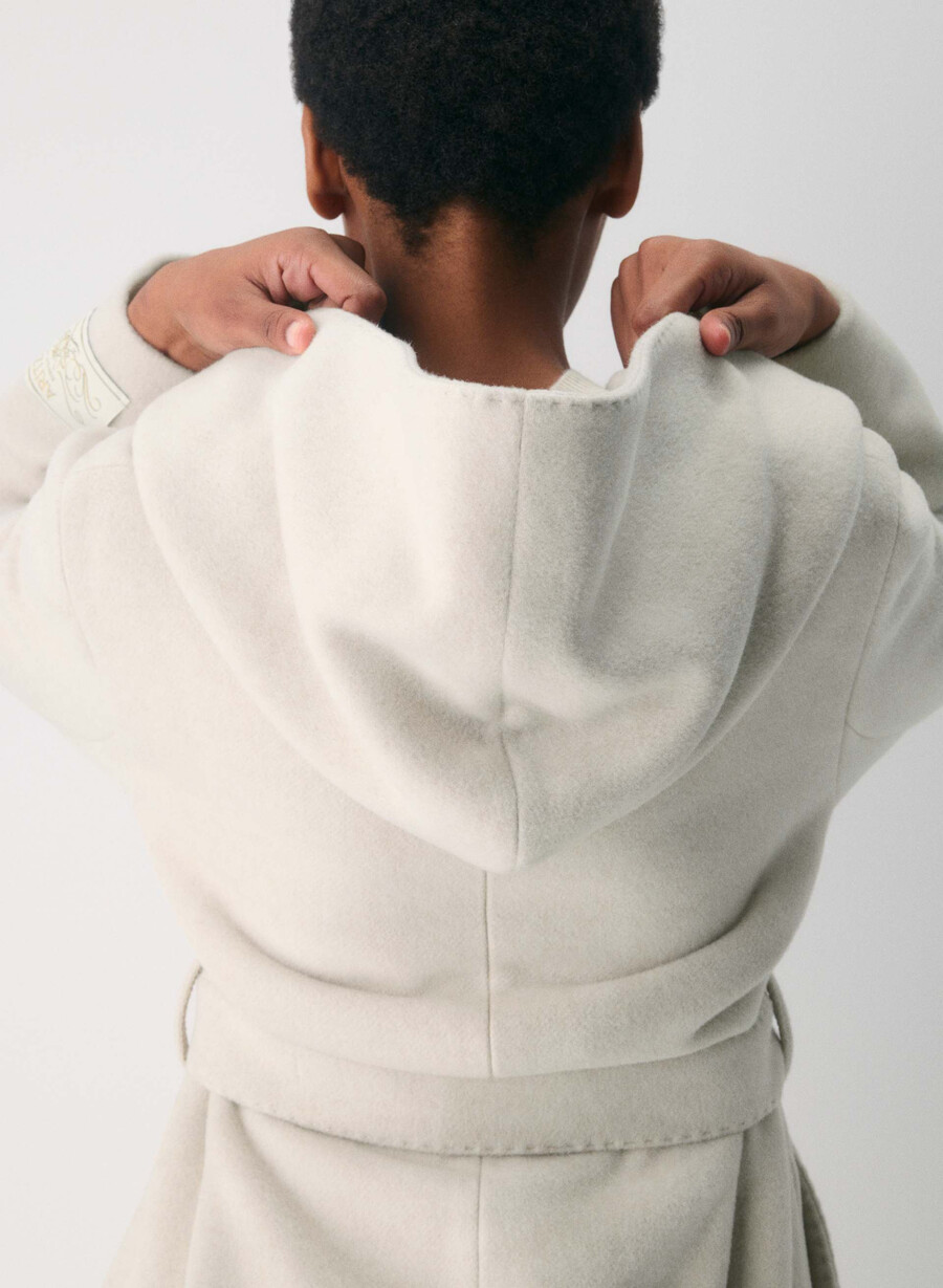 il cappotto emilie - morbido cashmere di lana e melange chiaro farina davena