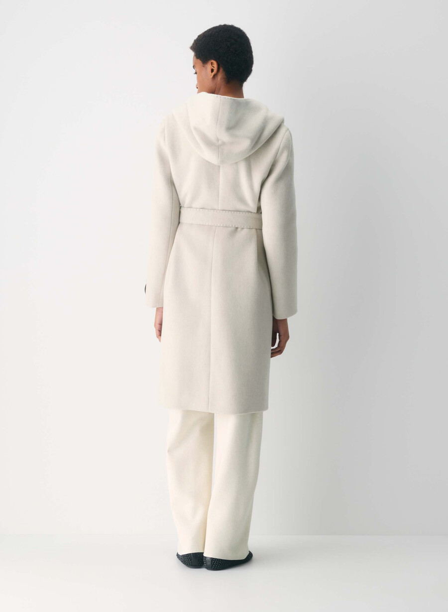 il cappotto emilie - morbido cashmere di lana e melange chiaro farina davena