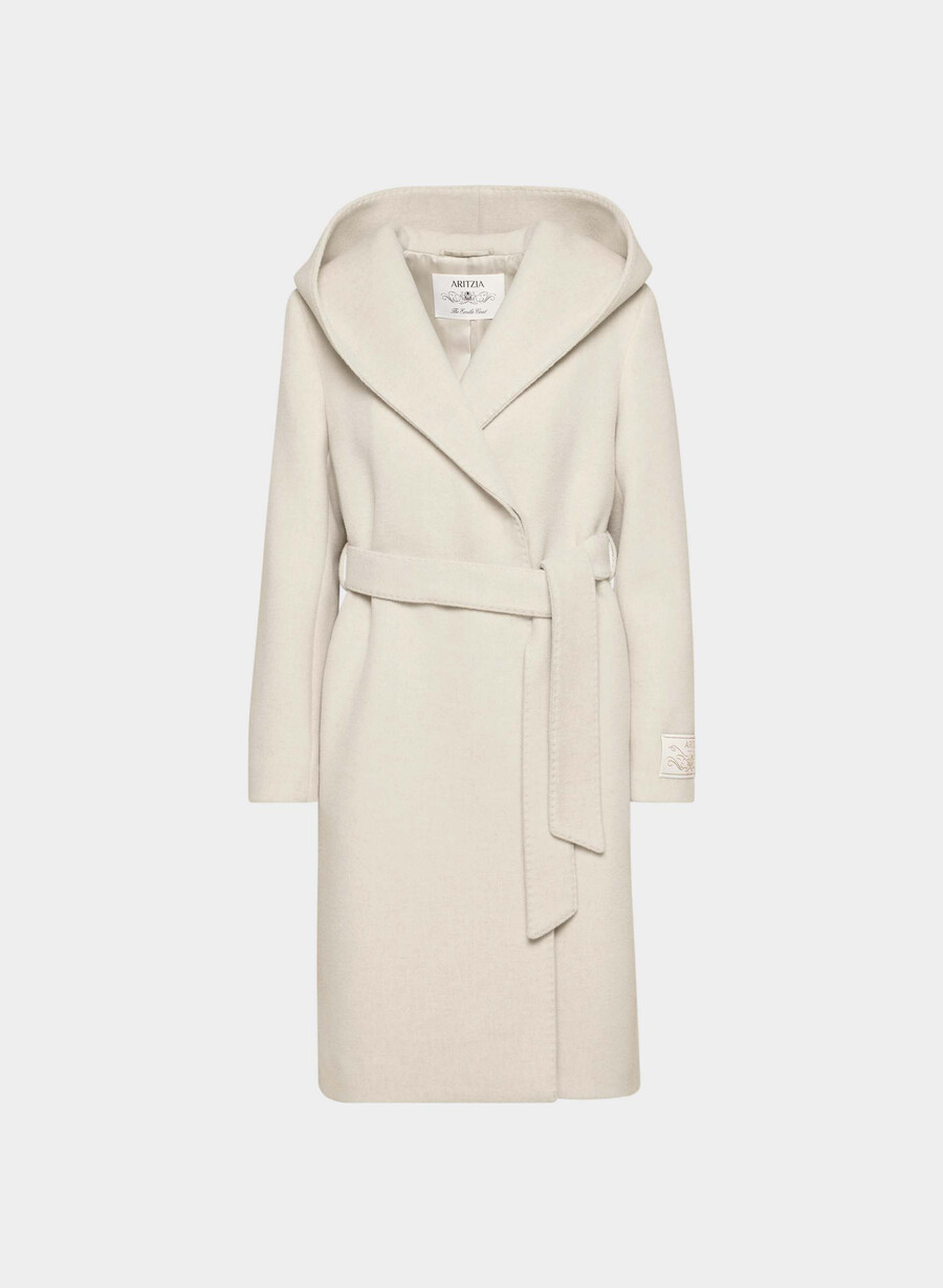 il cappotto emilie - morbido cashmere di lana e melange chiaro farina davena