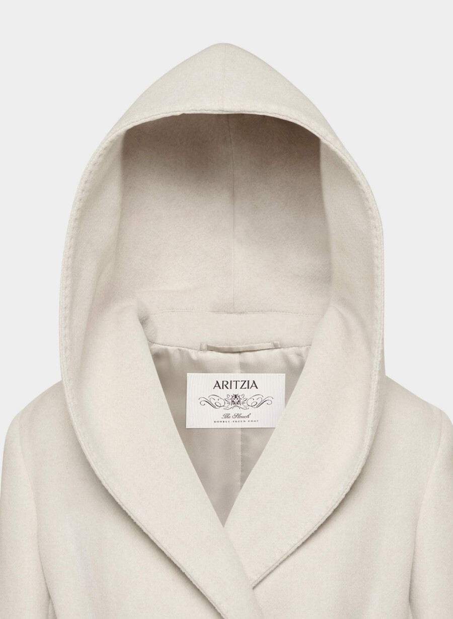 il cappotto emilie - morbido cashmere di lana e melange chiaro farina davena