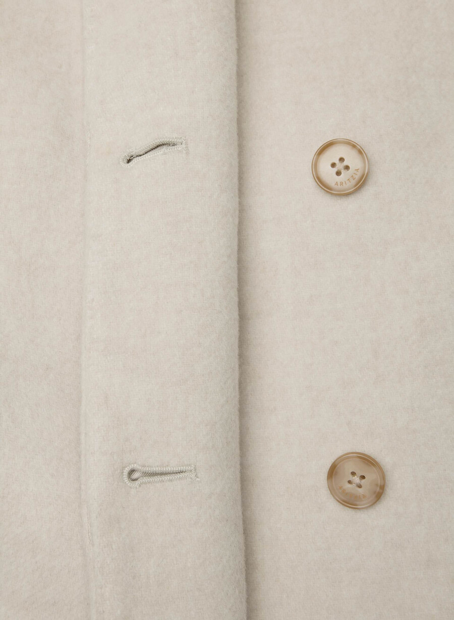 il cappotto emilie - morbido cashmere di lana e melange chiaro farina davena