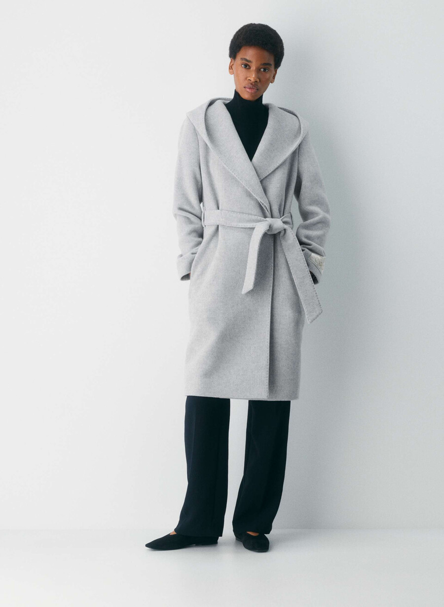 cappotto emilie - morbido cashmere in lana e grigio chiaro