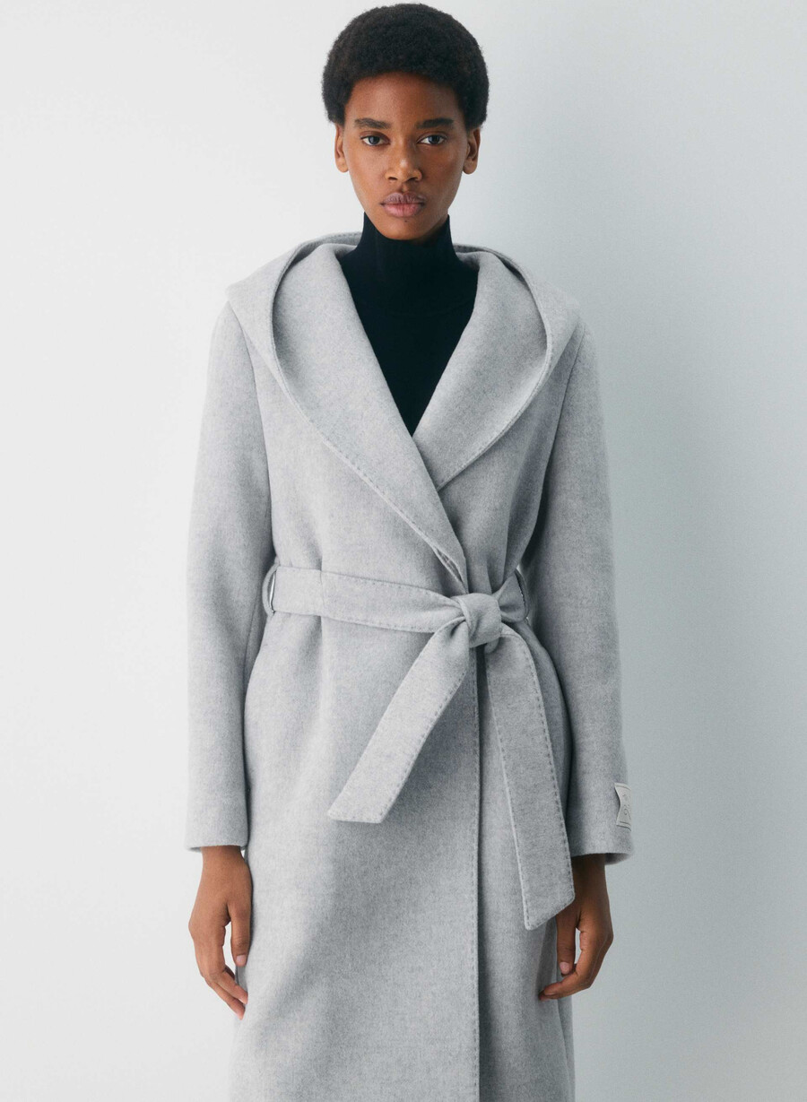 cappotto emilie - morbido cashmere in lana e grigio chiaro