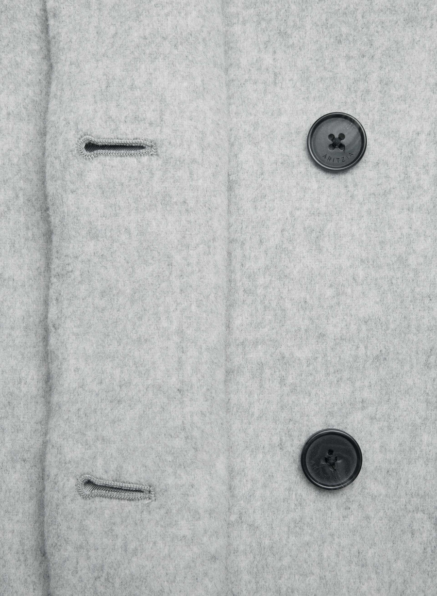 cappotto emilie - morbido cashmere in lana e grigio chiaro