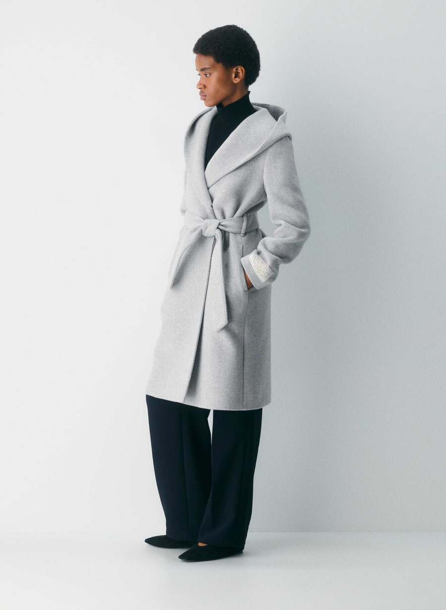 cappotto emilie - morbido cashmere in lana e grigio chiaro
