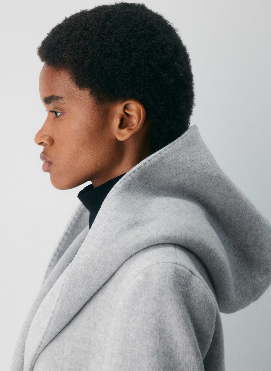 cappotto emilie - morbido cashmere in lana e grigio chiaro