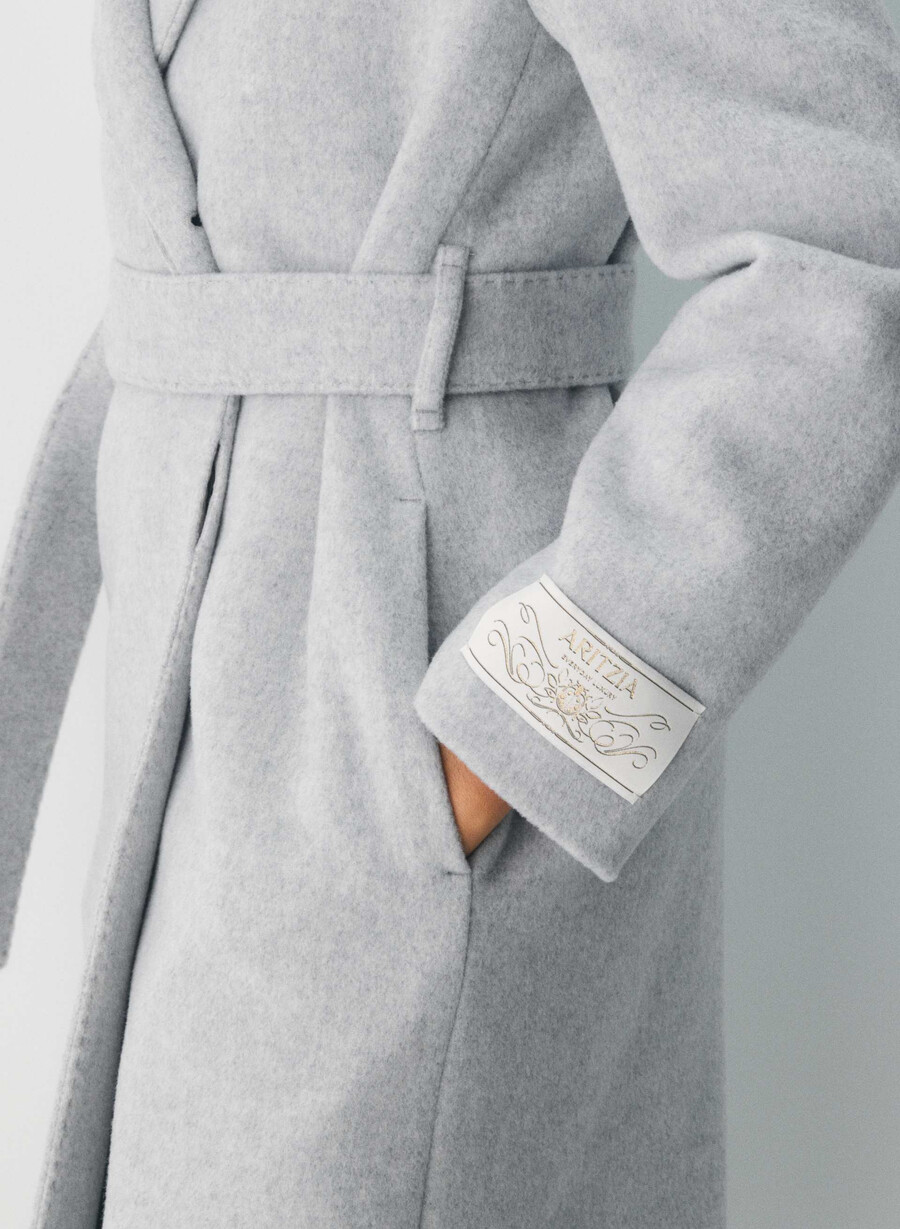 cappotto emilie - morbido cashmere in lana e grigio chiaro