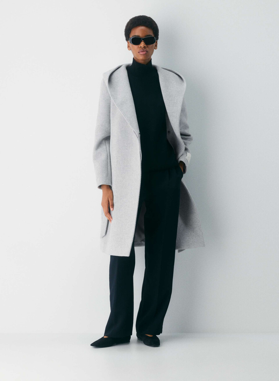 cappotto emilie - morbido cashmere in lana e grigio chiaro