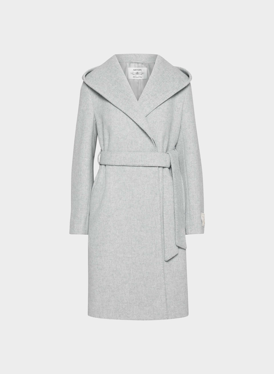 cappotto emilie - morbido cashmere in lana e grigio chiaro