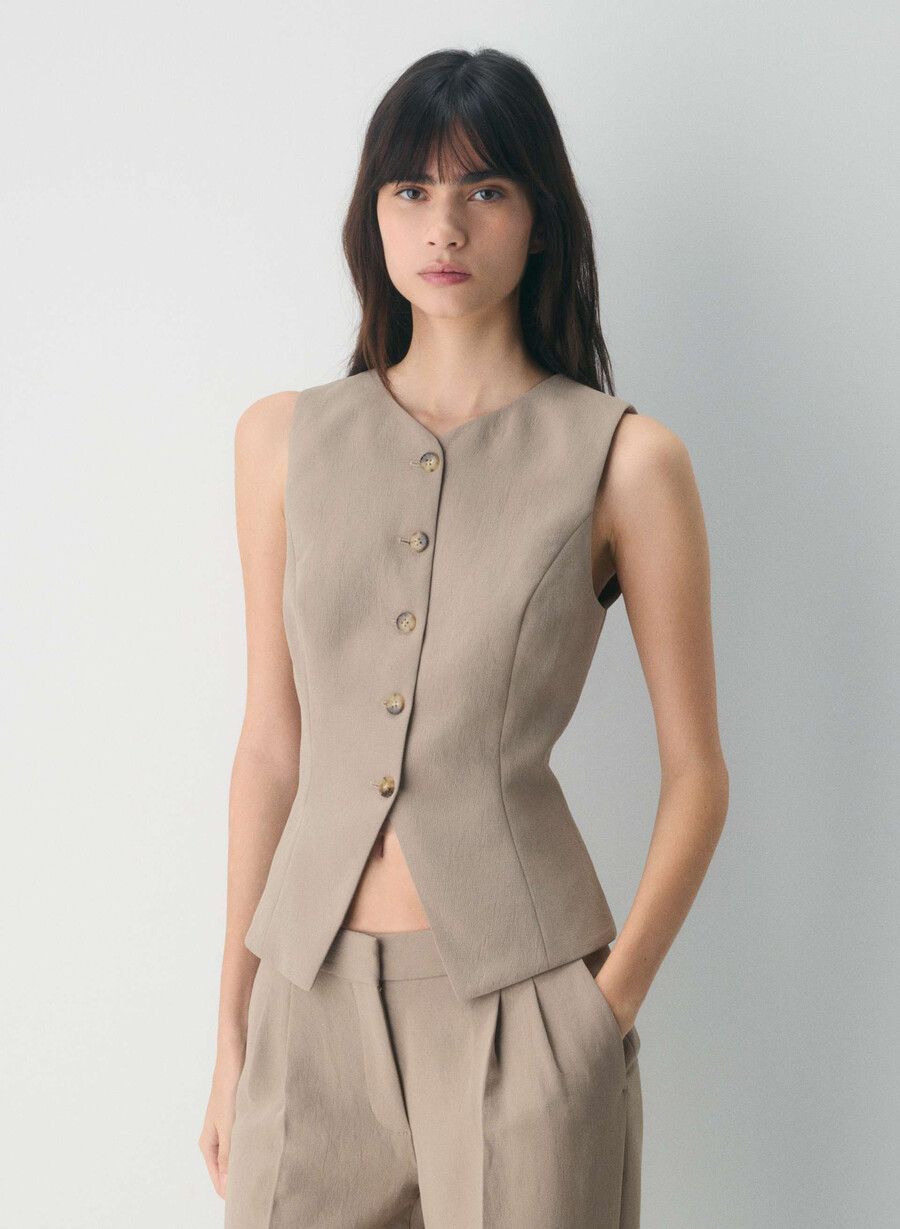 gilet regale - crepette nomad taupe
