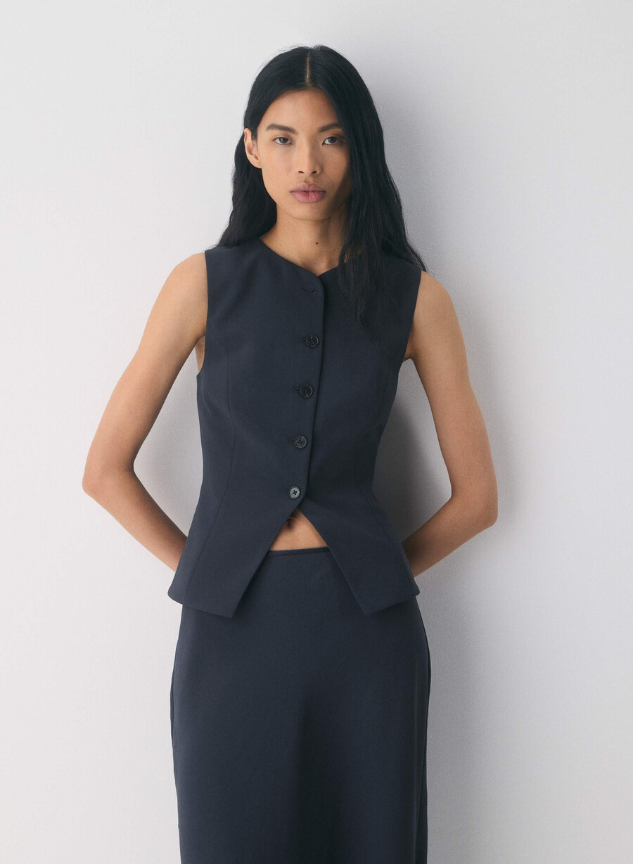 gilet regale - crepette dark night navy