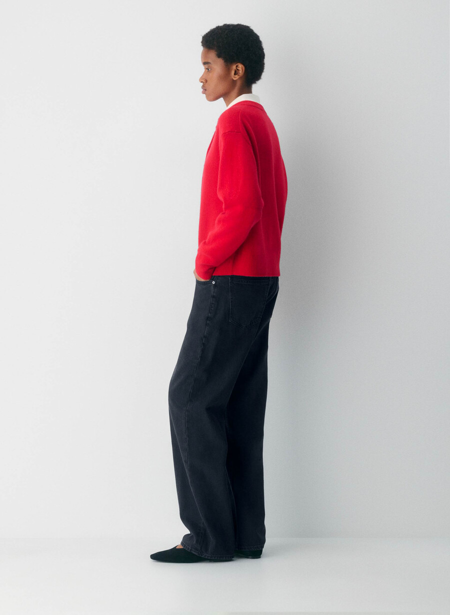 cardigan essential cashmere allegory rosso lampeggiante