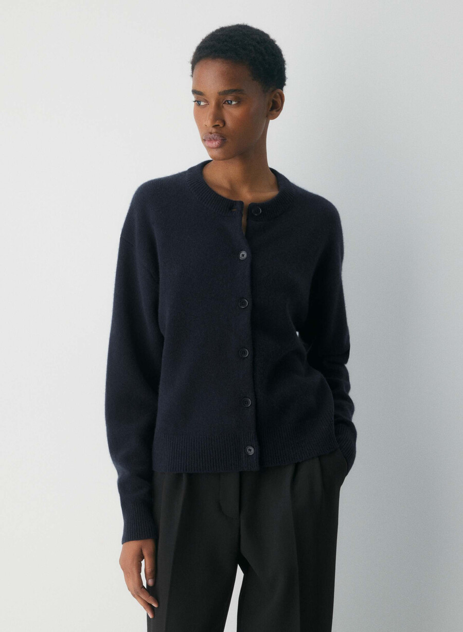 cardigan essential cashmere allegory dark navy