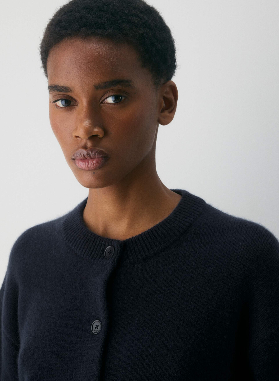 cardigan essential cashmere allegory dark navy