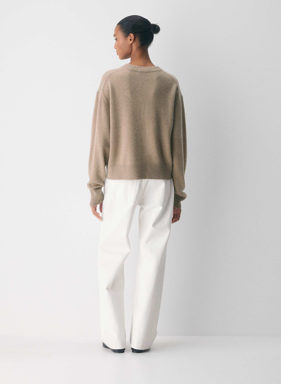 cardigan essential cashmere allegory heather nomad taupe