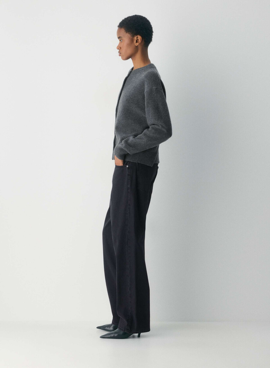 cardigan essential cashmere allegory heather charcoal