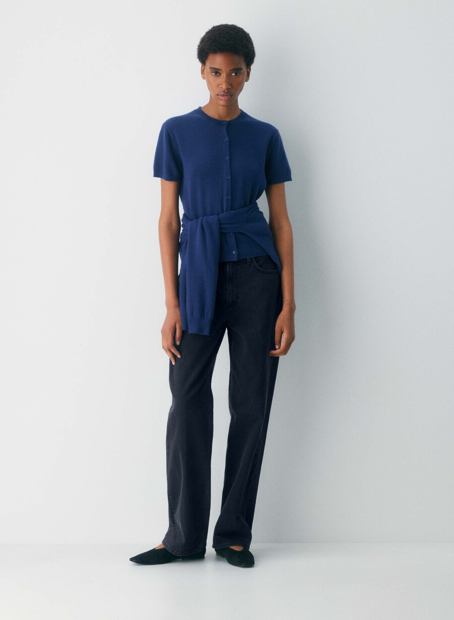 cardigan degno di nota in cashmere nudo byron blue