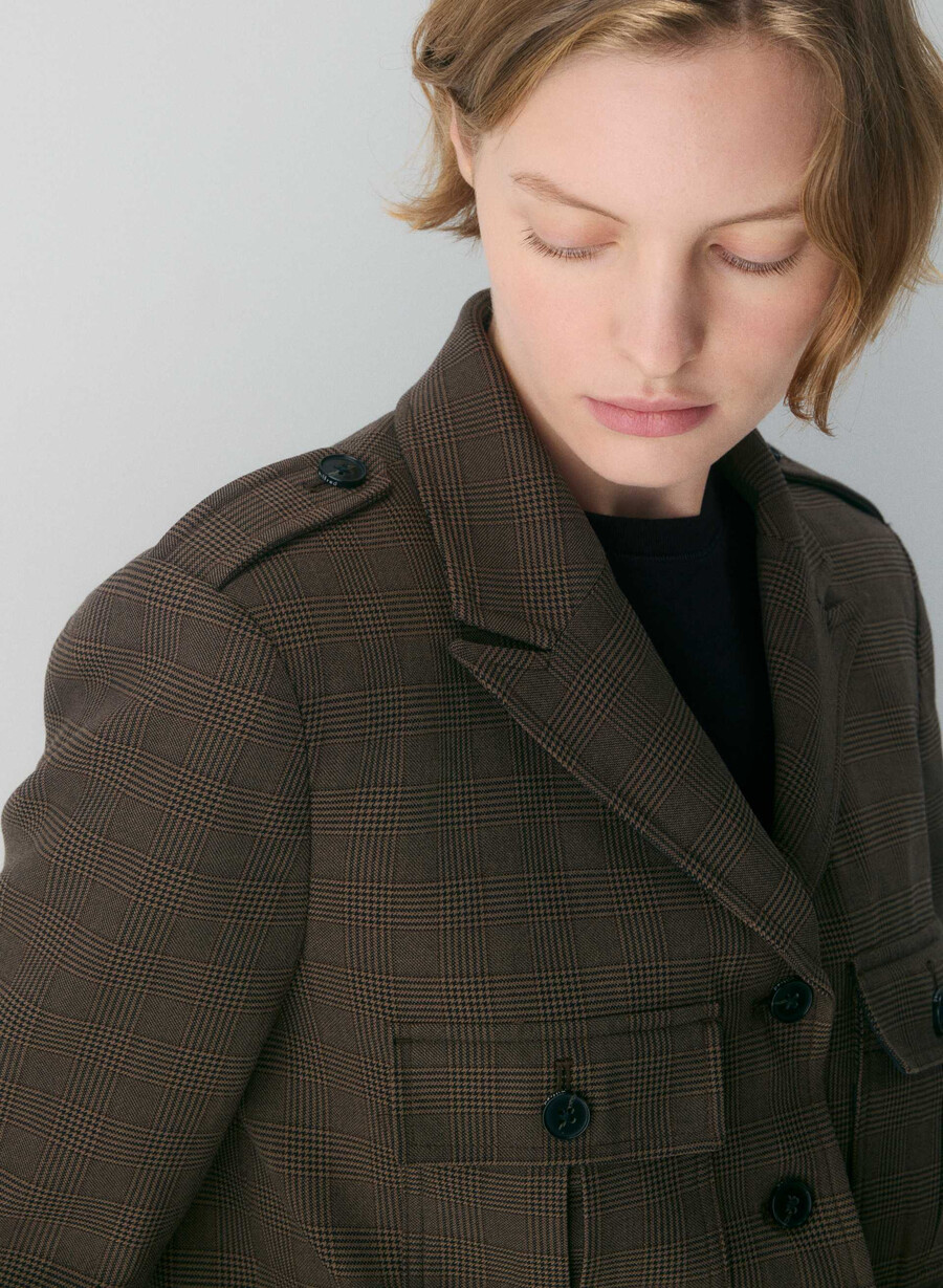 giacca march - twill merle chk cl tph chr