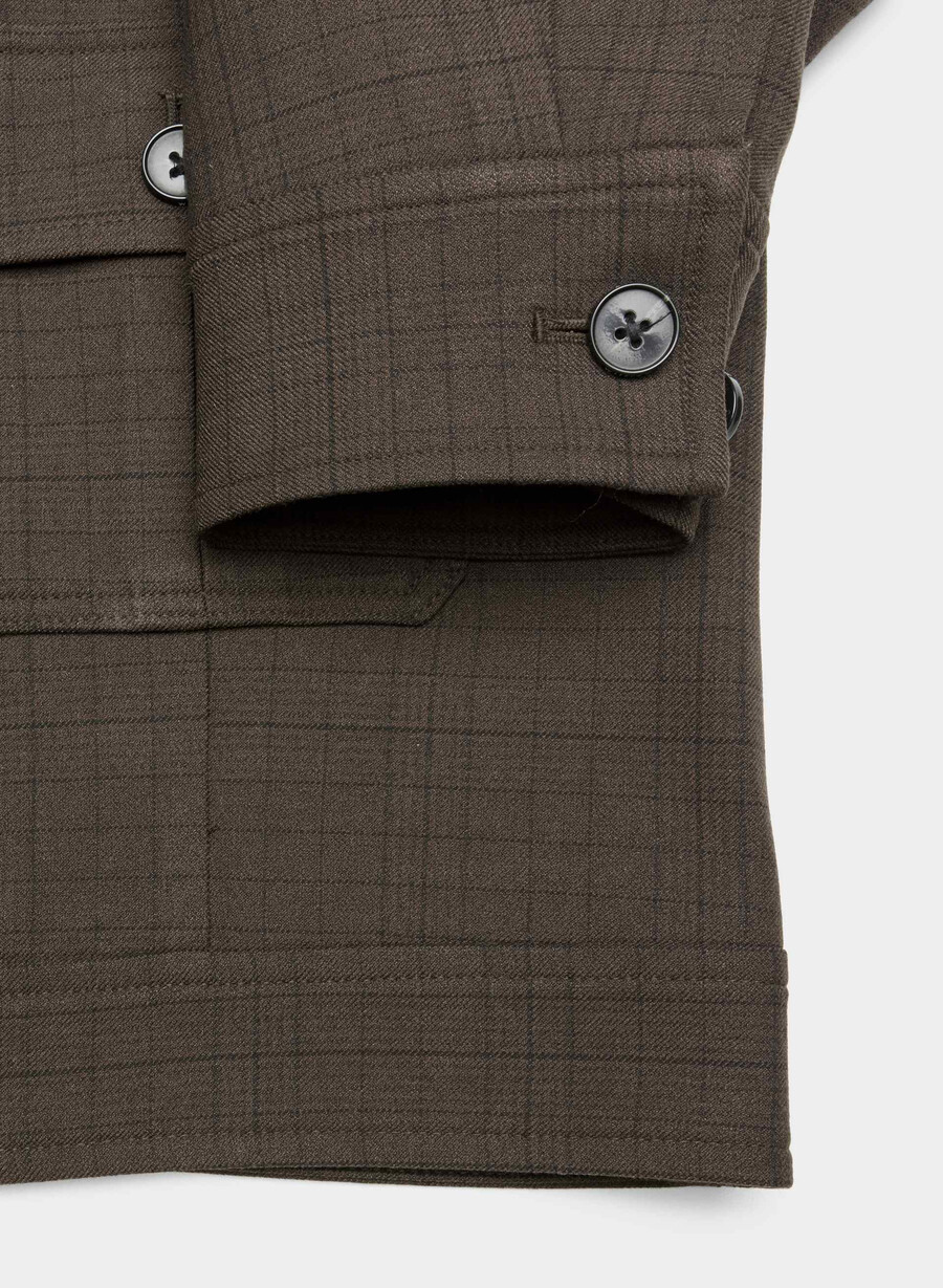 giacca march - twill sanford chk rm brblk