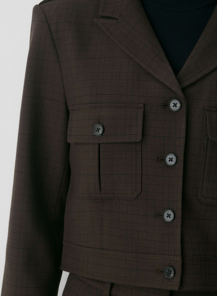 giacca march - twill sanford chk rm brblk