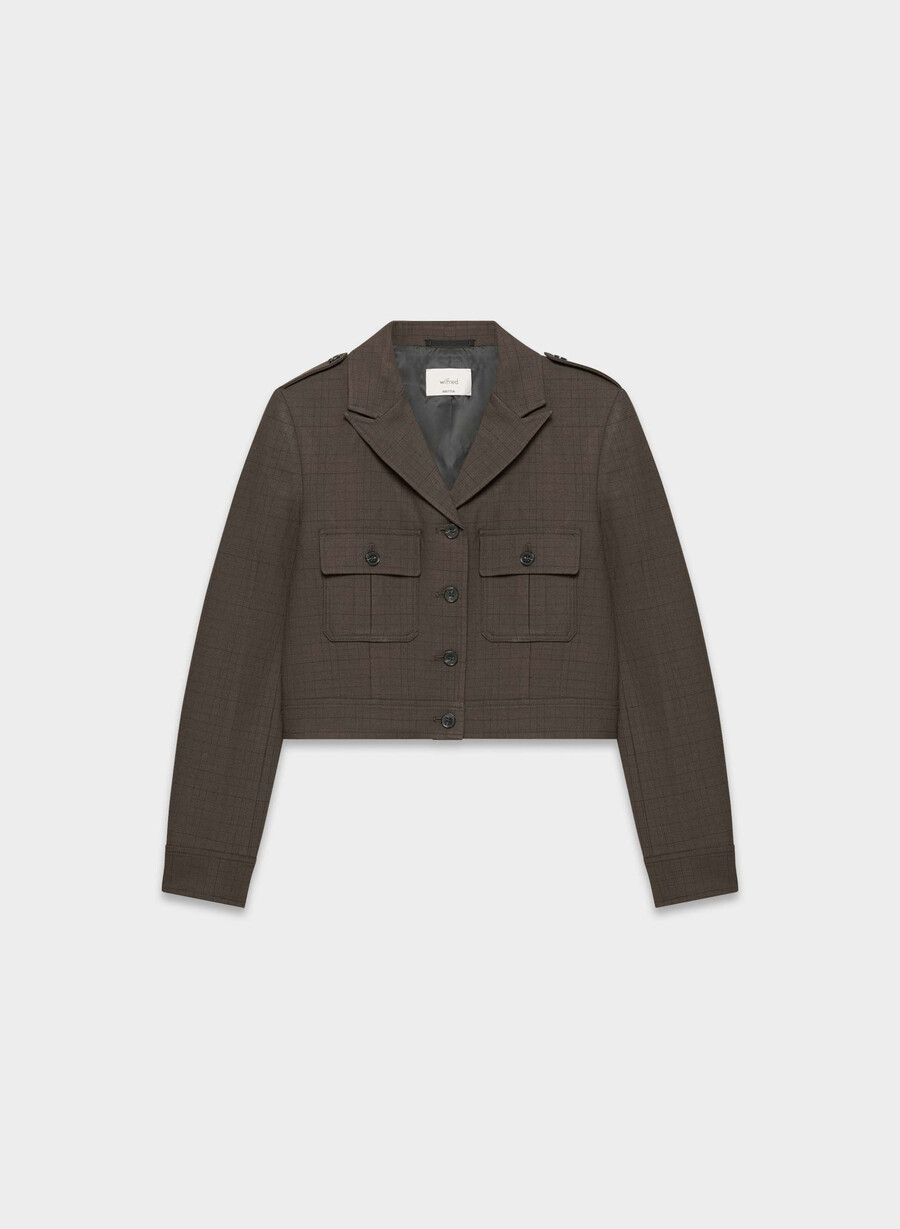 giacca march - twill sanford chk rm brblk