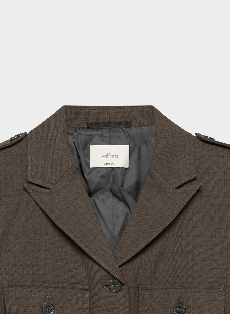 giacca march - twill sanford chk rm brblk