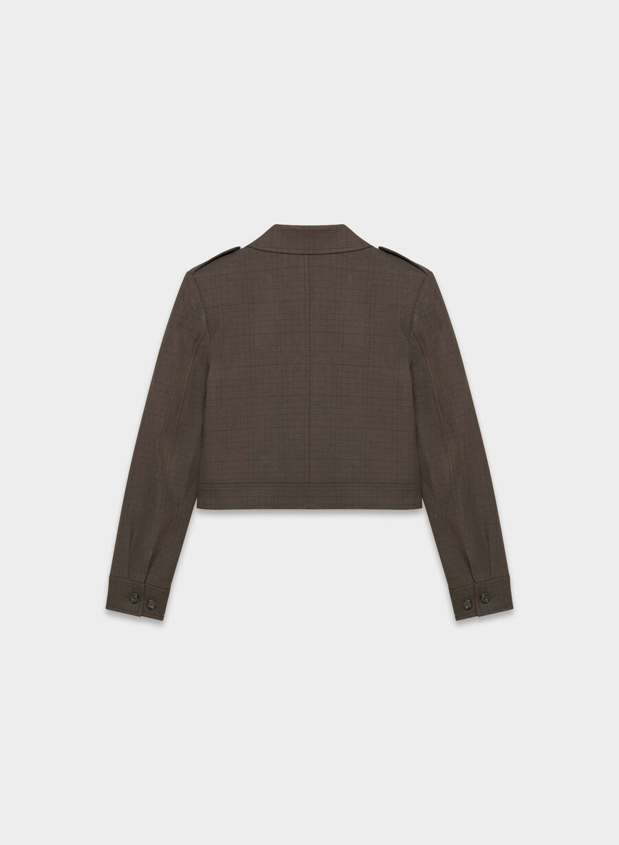 giacca march - twill sanford chk rm brblk