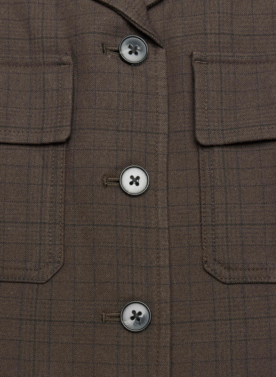 giacca march - twill sanford chk rm brblk