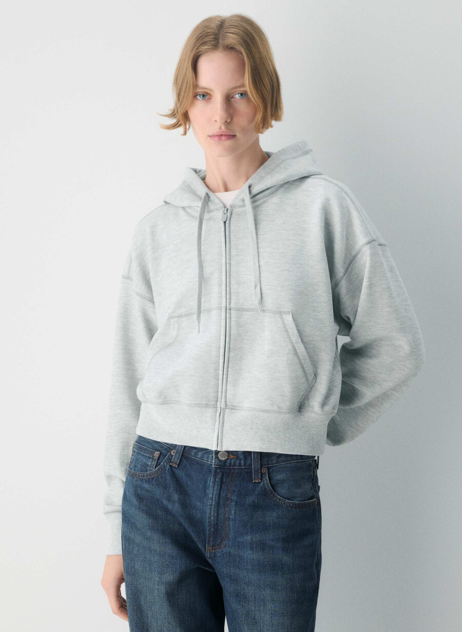 nuova felpa con cappuccio wafflex eddy heather chrome