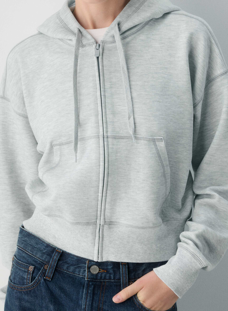 nuova felpa con cappuccio wafflex eddy heather chrome