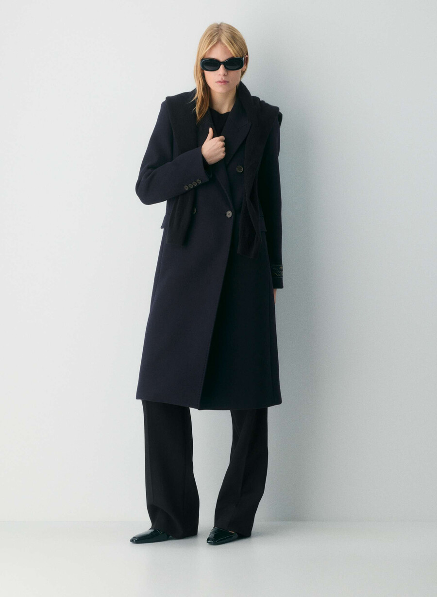 cappotto the constant - lana e cashmere di lusso dark navy