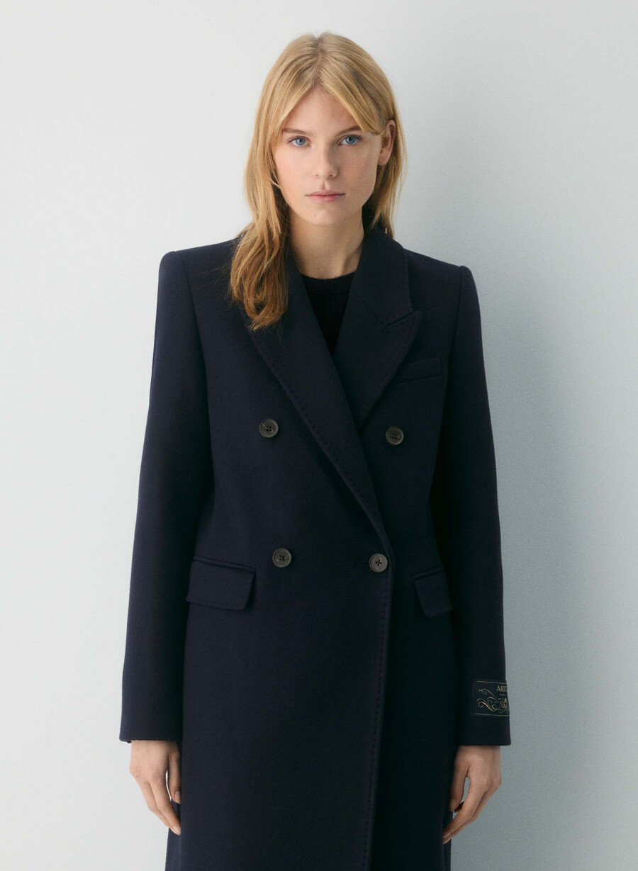 cappotto the constant - lana e cashmere di lusso dark navy