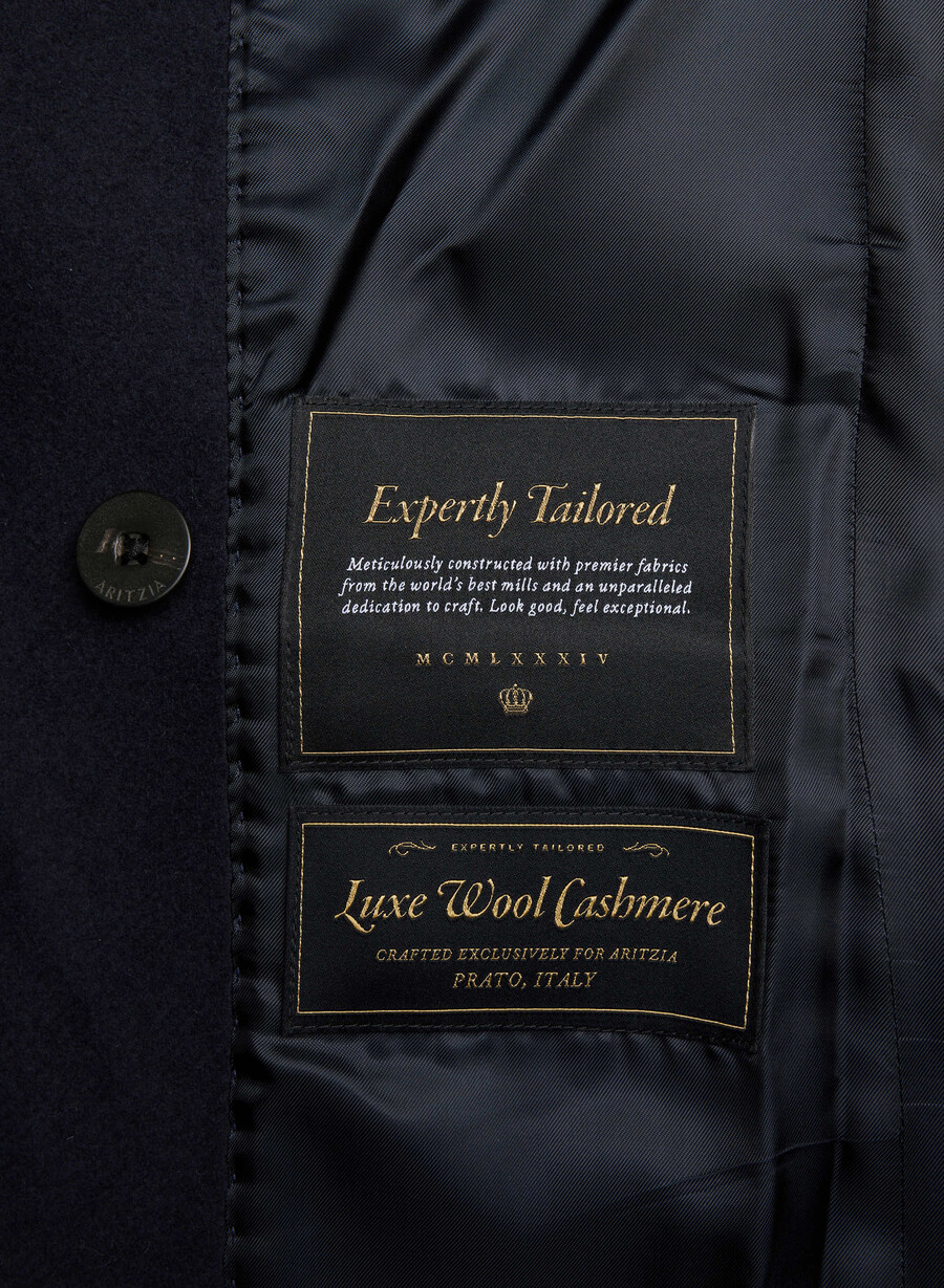 cappotto the constant - lana e cashmere di lusso dark navy