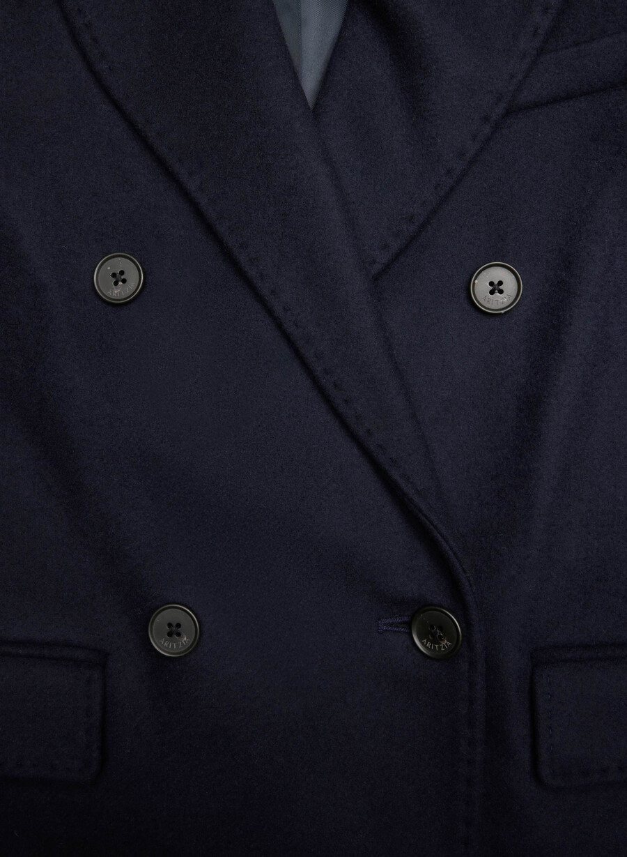 cappotto the constant - lana e cashmere di lusso dark navy