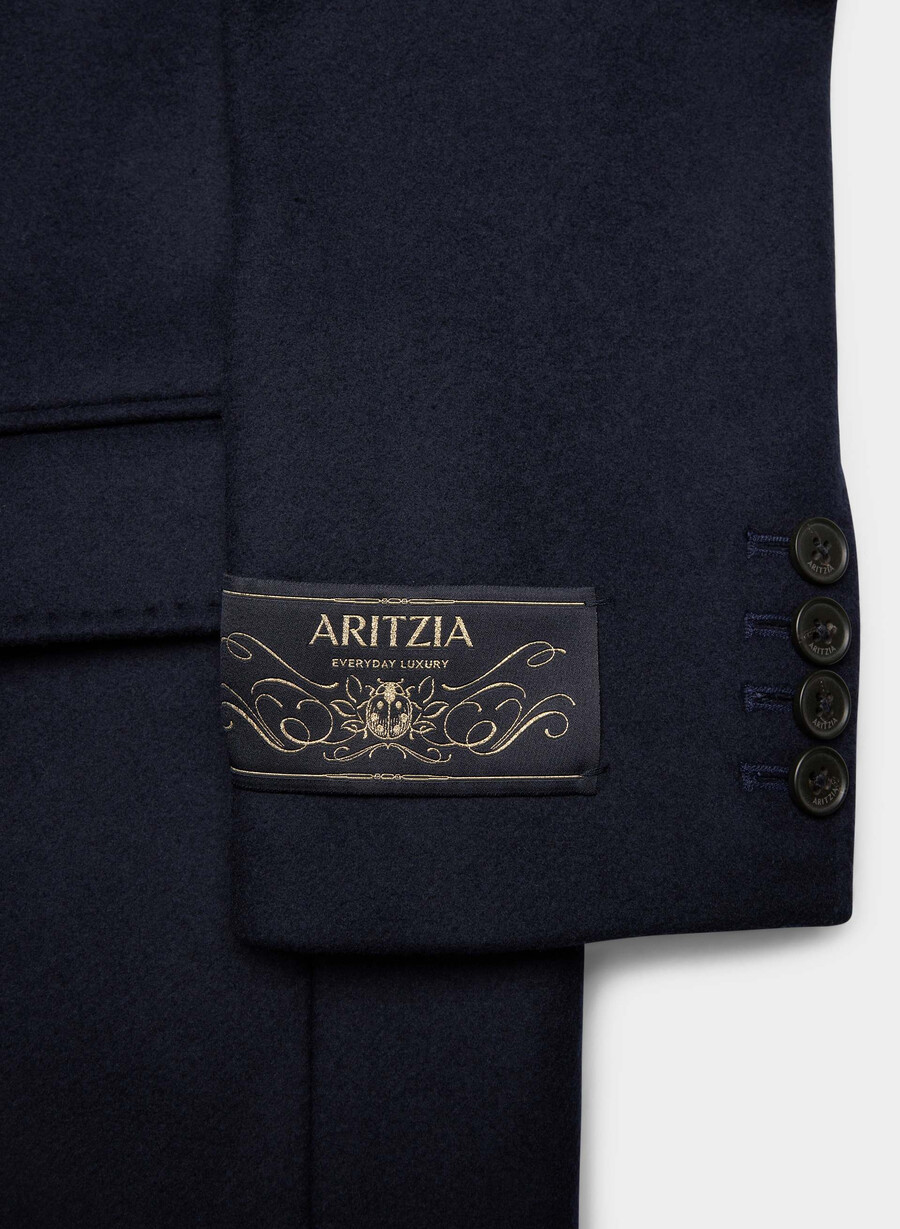 cappotto the constant - lana e cashmere di lusso dark navy