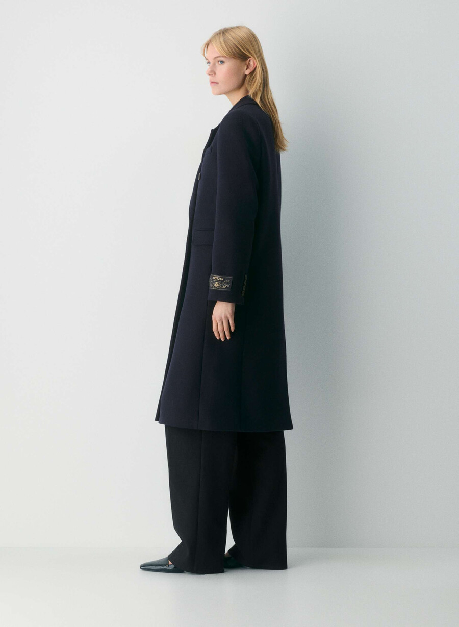 cappotto the constant - lana e cashmere di lusso dark navy