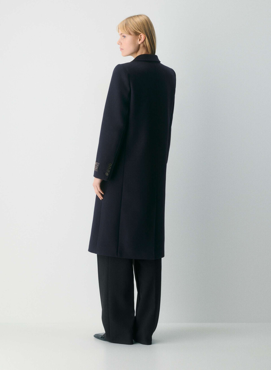 cappotto the constant - lana e cashmere di lusso dark navy