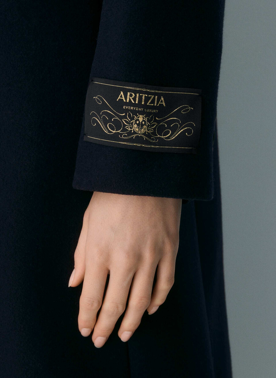 cappotto the constant - lana e cashmere di lusso dark navy