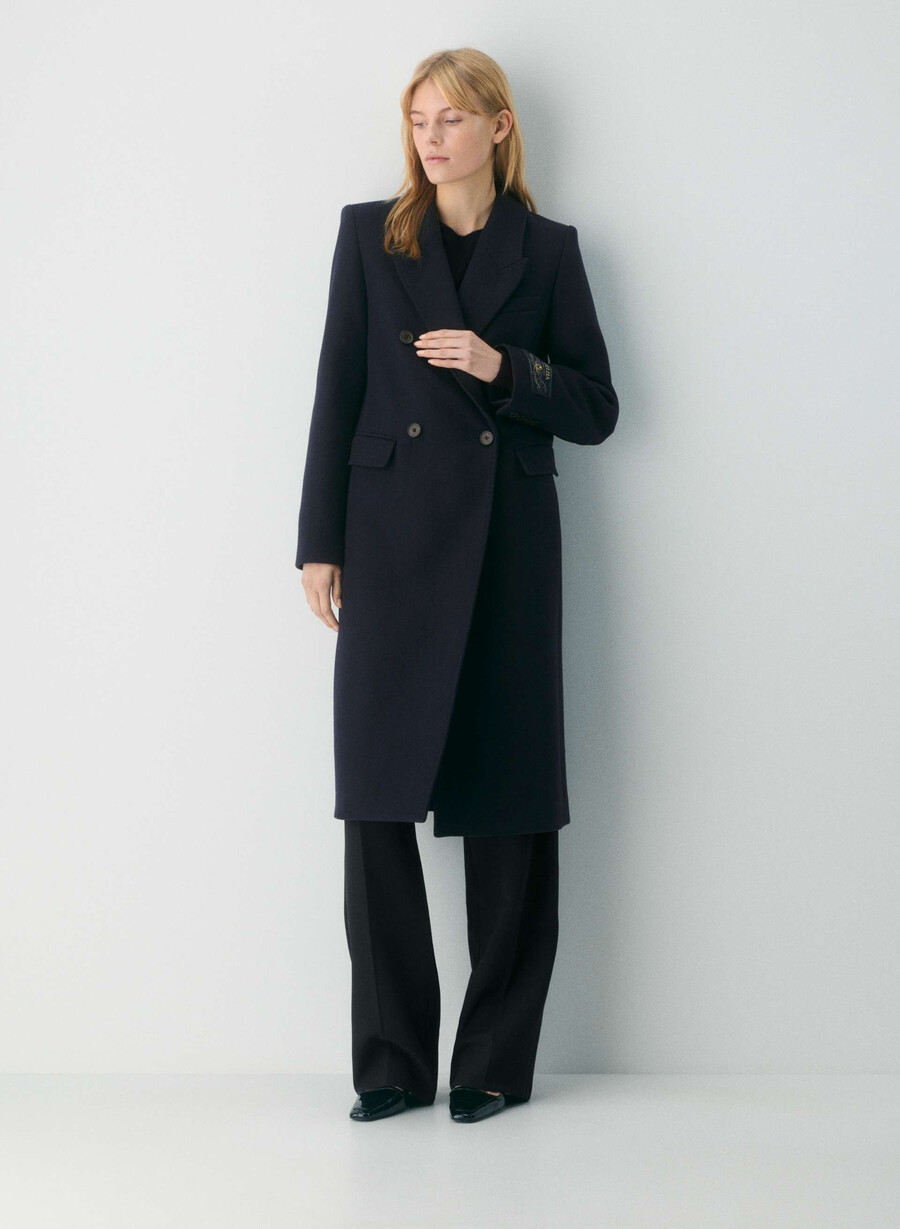 cappotto the constant - lana e cashmere di lusso dark navy