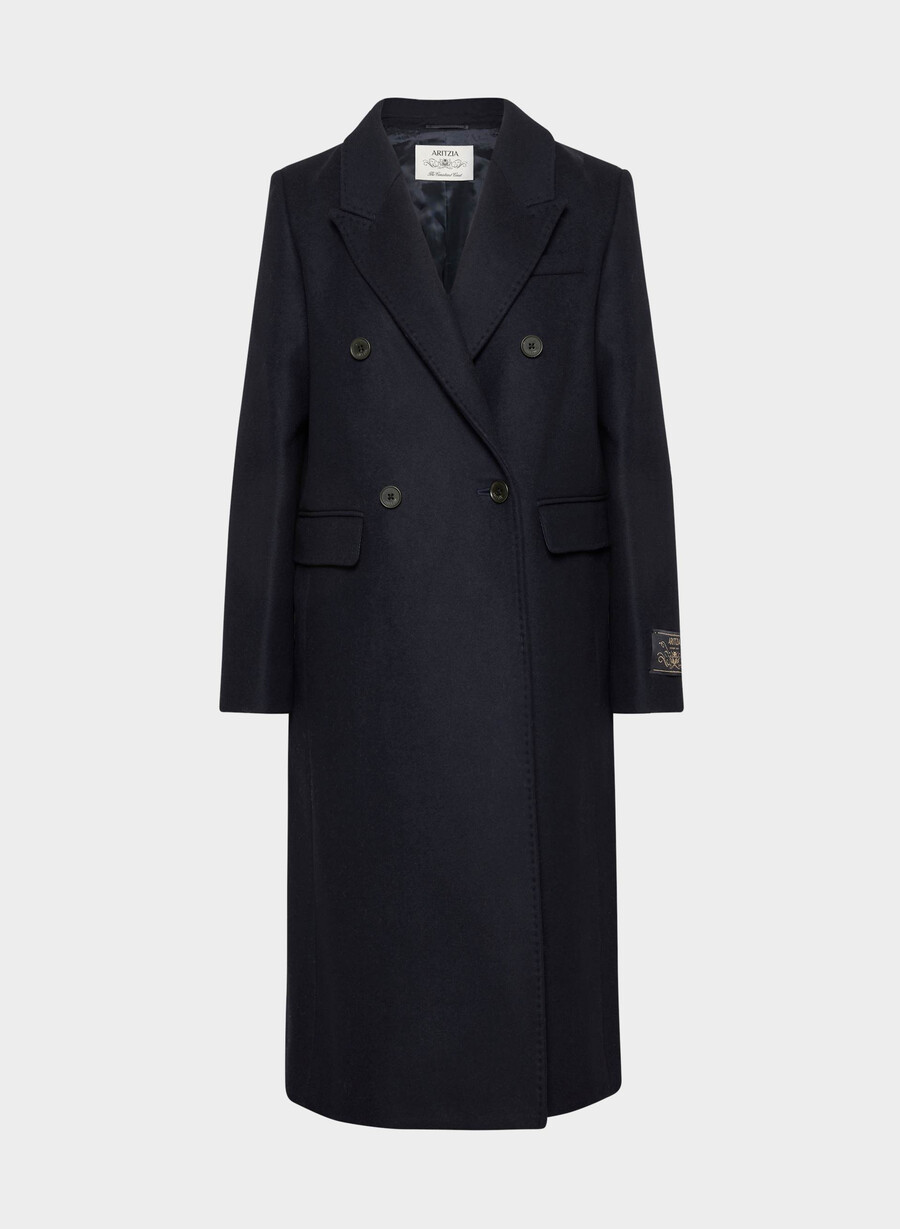 cappotto the constant - lana e cashmere di lusso dark navy