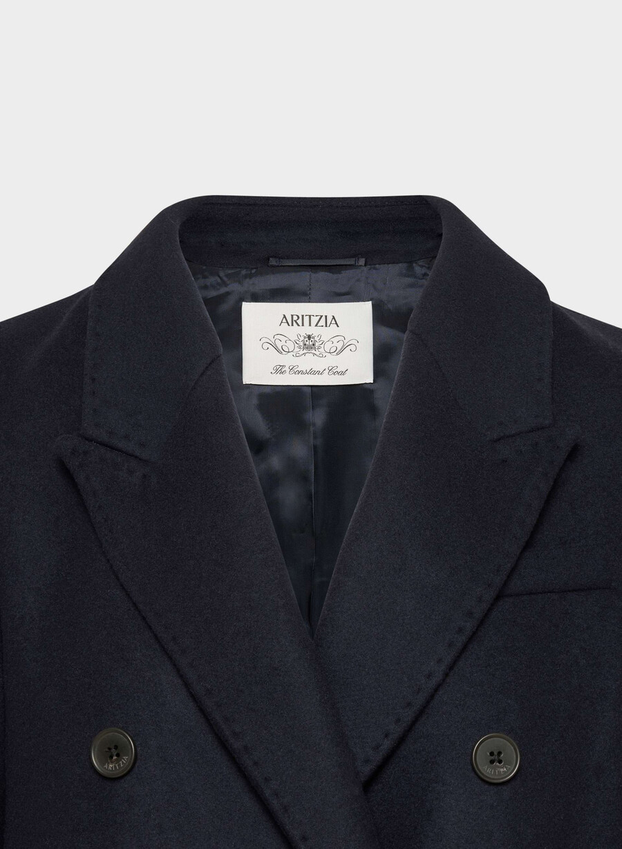 cappotto the constant - lana e cashmere di lusso dark navy