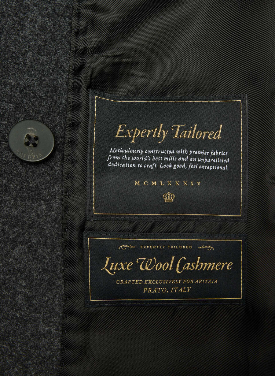 cappotto the constant - lana e cashmere di lusso heather charcoal