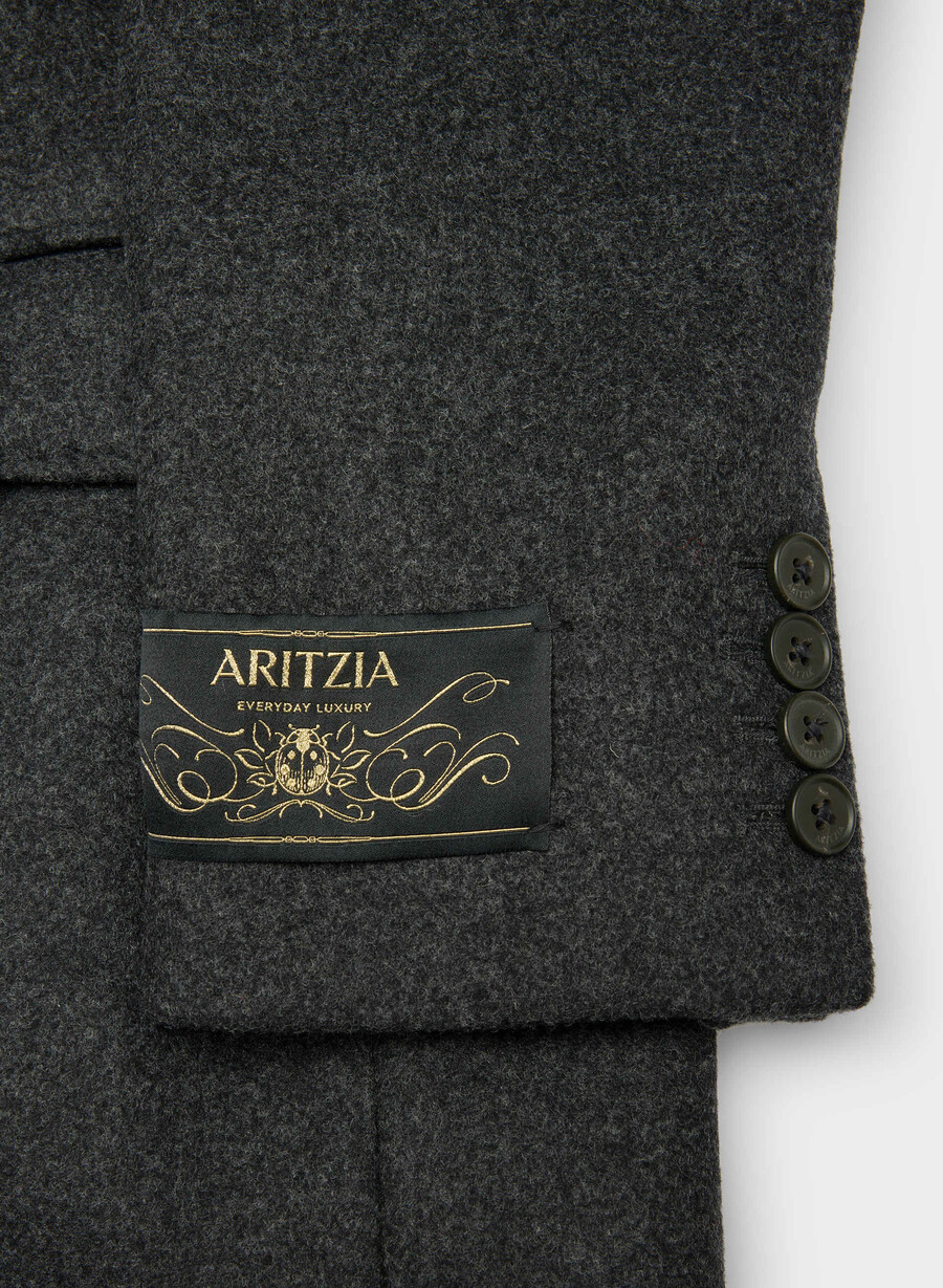 cappotto the constant - lana e cashmere di lusso heather charcoal