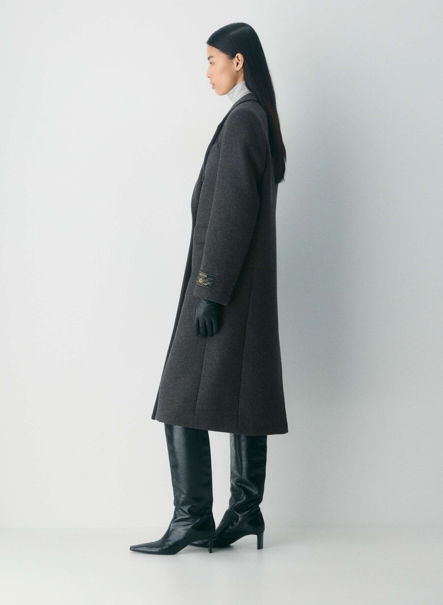 cappotto the constant - lana e cashmere di lusso heather charcoal