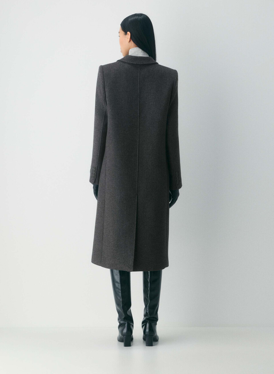 cappotto the constant - lana e cashmere di lusso heather charcoal