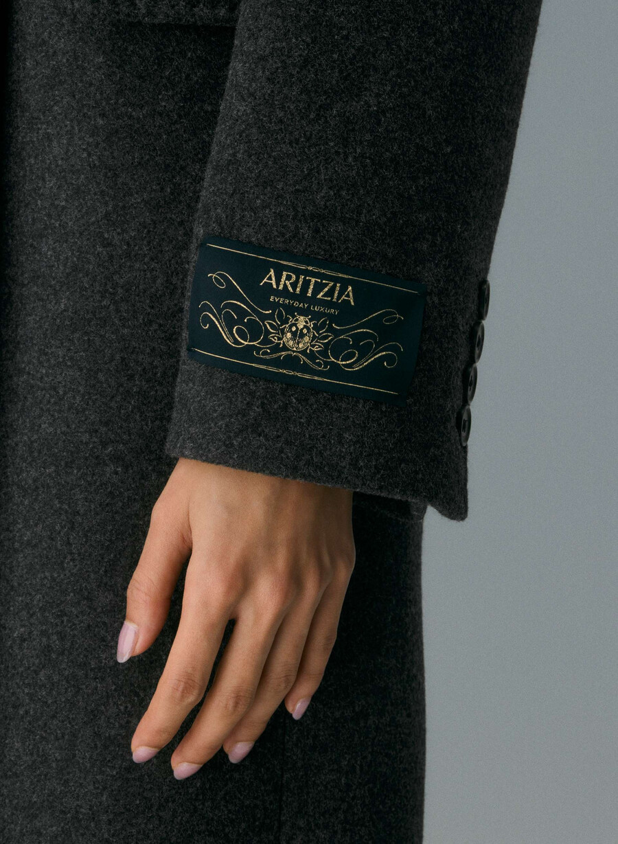 cappotto the constant - lana e cashmere di lusso heather charcoal