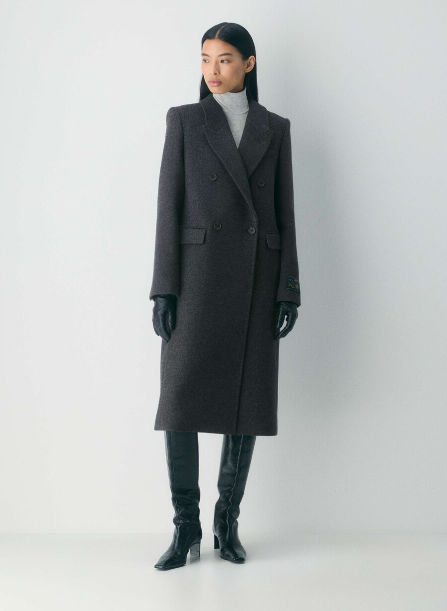 cappotto the constant - lana e cashmere di lusso heather charcoal