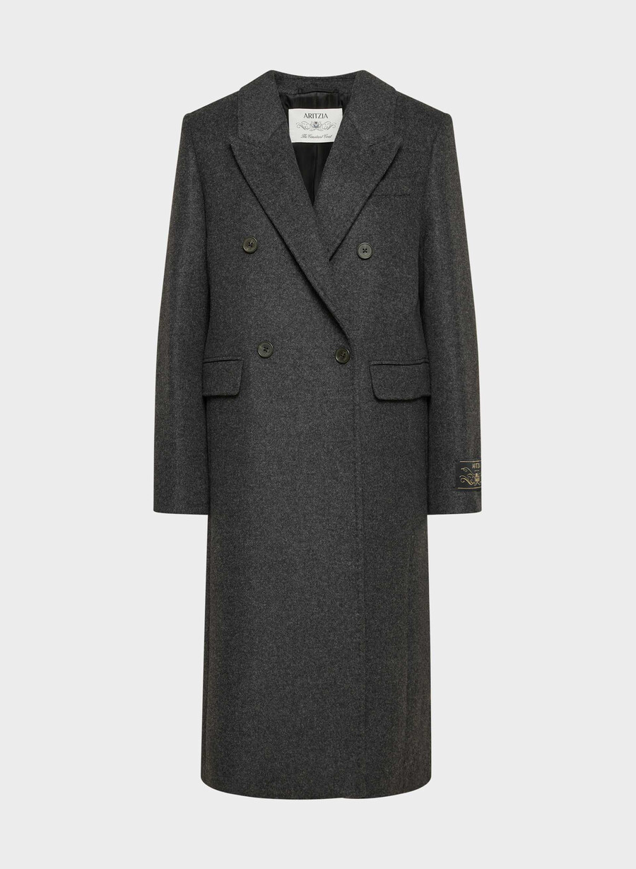 cappotto the constant - lana e cashmere di lusso heather charcoal