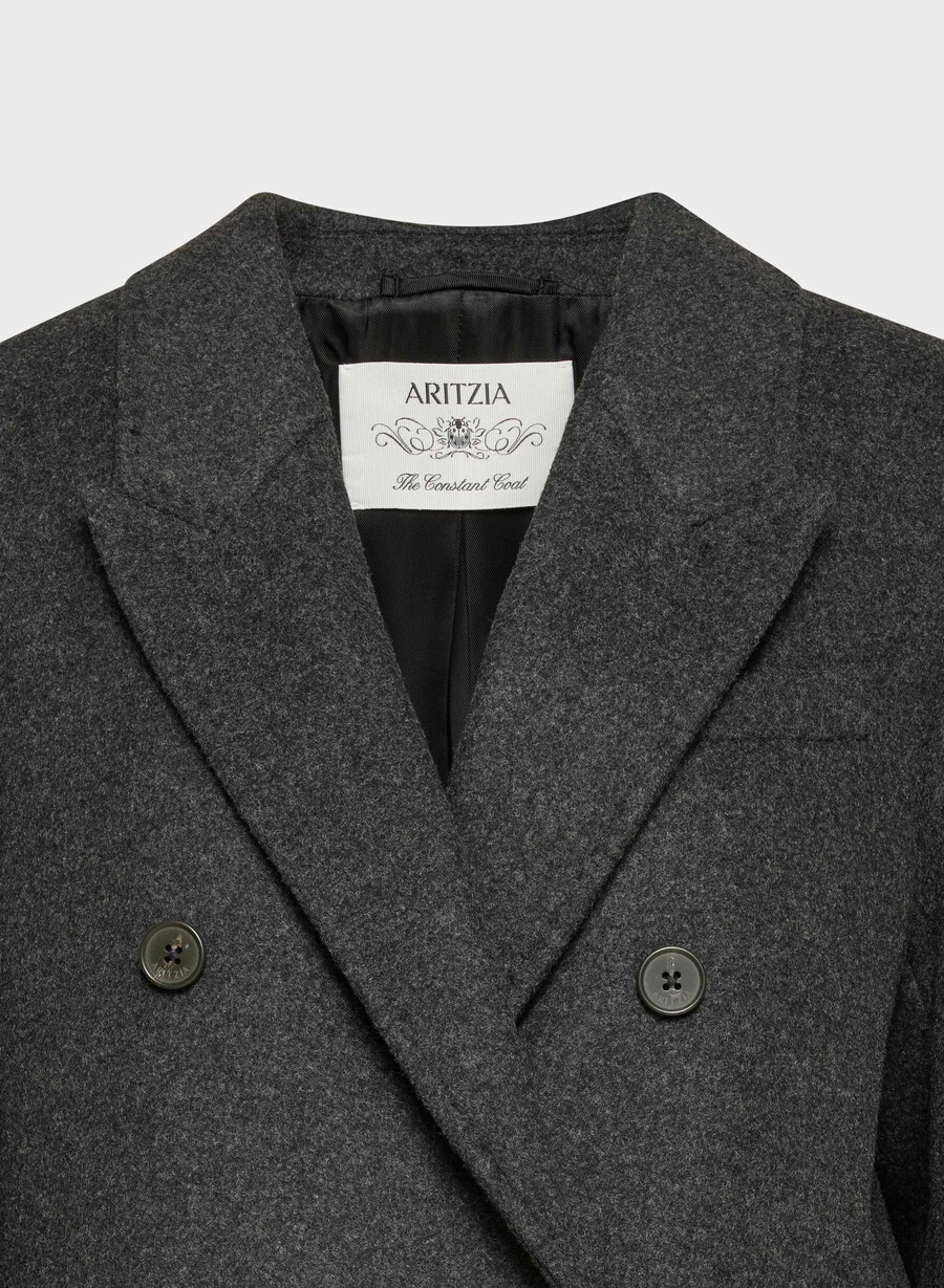 cappotto the constant - lana e cashmere di lusso heather charcoal