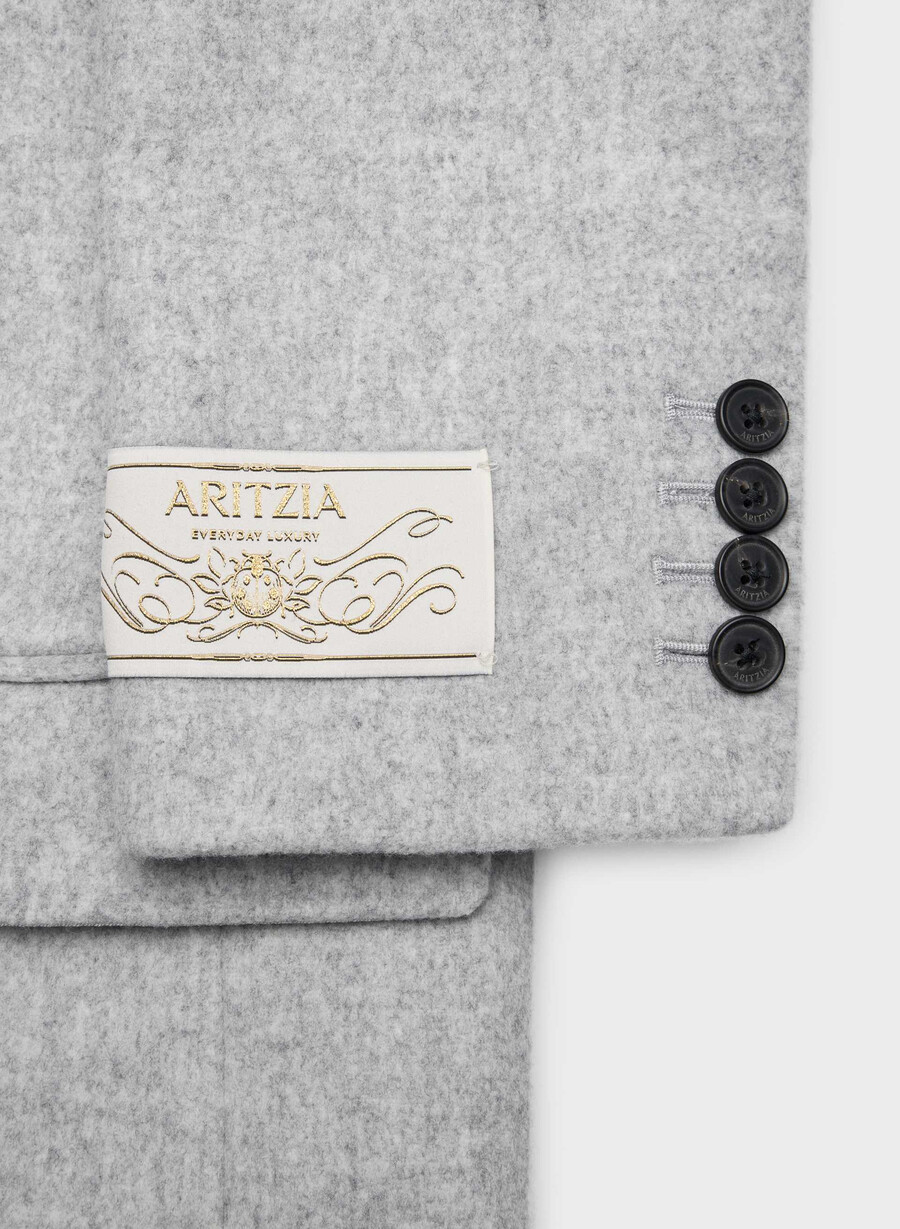 cappotto the constant - lana e cashmere di lusso grigio chiaro melange